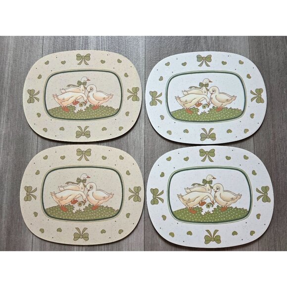 Set Of 4 Gansegluck by Pfalzkeramik Vintage Duck Design Placemats - Picture 1 of 5